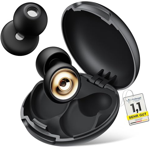 Aoiiena Pro-Comfort Tappi Orecchie Dormire-con Filtro Metallico Avanzato, 46dB Riduzione Rumore, Materiale Delicato Nano-Silicone, 4Misure (XS-L) Adatte per Sonno, Motocicli, Concerti & Lavoro