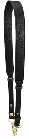 Leather Shoulder Strap Leather Wide Bag Cross Pattern Black Ostrich Adjustable Shoulder Cross-Body Strap Accessory(Black 3,Silver Hanger)
