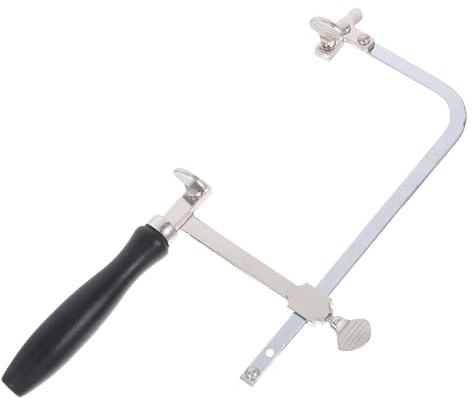 TOVINANNA Segueta Manual Ajustable en Forma de U con Mango Ergonómico Negro, Marco de Metal Resistente para Corte Preciso en Carpintería y Metales, Herramienta Portátil para Bricolaje