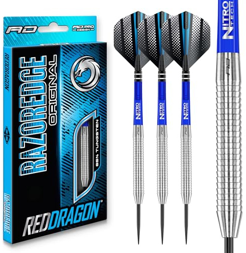 RED DRAGON Darts | Razor Edge Serie | 85% Wolfram-Dart-Set | 20g-33g | Steel-Tip Dart-Set | Original, Black, Spectron, Extreme | Dart-Flights | 20g- 33g