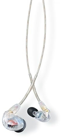 Shure SE425 Pro Kabelgebundene Ohrhörer, schallisolierend, mit detailliertem Klang, Dual-Driver Hybrid, sicherer In-Ear-Passform, abnehmbarem Kabel, langlebiger Qualität, Durchsichtig (SE425-CL)
