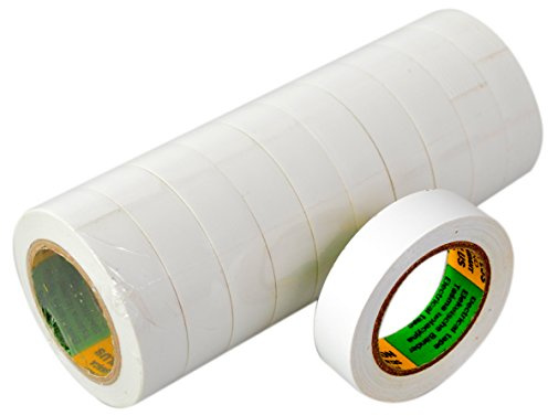 10 Rouleaux de ruban isolant longueur : 10 m, largeur : 15 mm-blanc-remplie isoband installation électrique vDE, öVE et sEV
