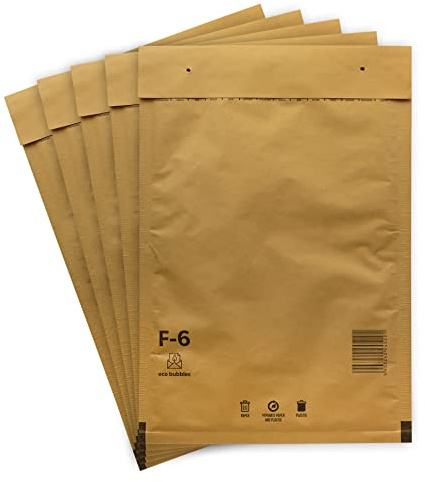 1000 Versandtaschen Luftpolsterumschläge haftklebend Luftpolsterversandtaschen Luftpolstertaschen Gr. F/6 F6 braun (240mm x 350mm) Umschläge gepolstert Polsterumschlag Taschen