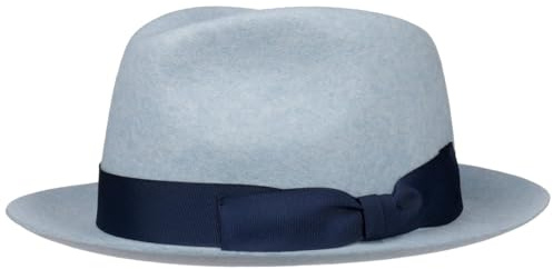 Lipodo Morten Filzhut Made in Italy Unifarbener Wollfilzhut mit Ripsband Herbst/Winter Fedora mit asymmetrischer Schleife Damen Herren