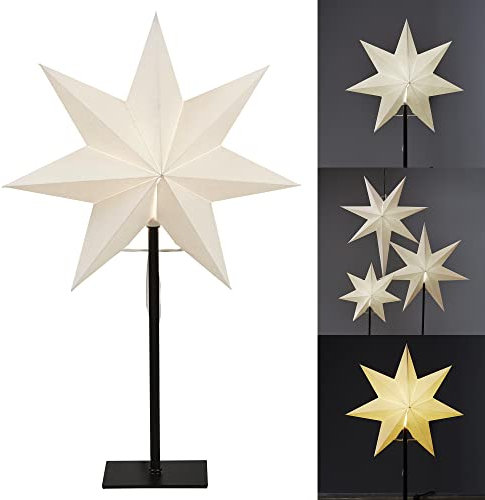 Star Standstern Frozen, Ohne Lochung, Weiss, E14, Papier, ca. 35x55 cm