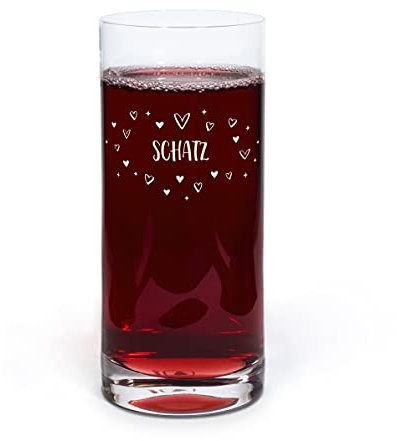 printplanet® Graviertes Glas - Leonardo® Trinkglas mit Gravur (mit Name oder Text personalisiert) - Design Herzchen