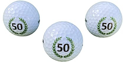 LL-Golf 3er Set 50 er Geburtstag Golfbälle mit Happy Birthday Motiv | Verpackt in Geschenkbox / Golf Geburtstagsgeschenk / Golfgeschenk Geschenk Geschenkidee
