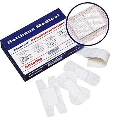 Holthaus Medical Alumed® Pflaster-Set Wundpflaster Pflasterstrips Aluminium, elast, 50-teilig