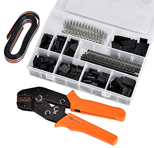Crimp Connectors, Queta 1550PCS Crimping Tools Set with Female/Male Pin Connector Crimping Pliers for 2.54mm, 2.8mm, 3.96mm KF2510 Connector