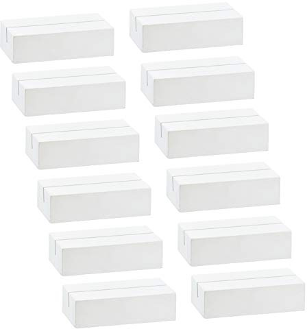 MIK funshopping Kartenhalter Tischkartenhalter Menükartenhalter aus Holz weiß - ideal für die Hochzeit (12)