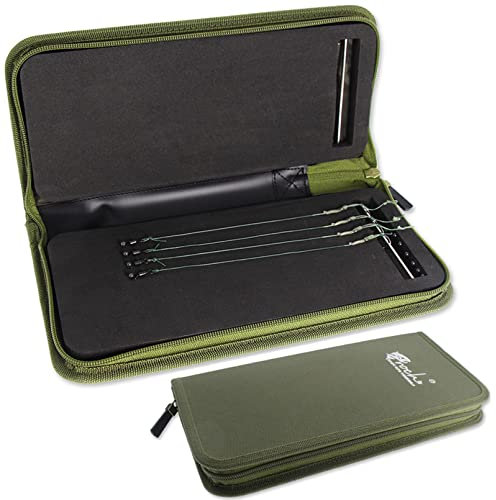 Croch Karpfen Zubehör Rig Tasche mit 20 Pins für Karpen Rigs Vorfächer Grün