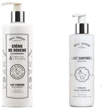 Label Provence - Duo au lait d'ânesse Bio - Lait corporel (250ml) + Creme de douche (400ml)