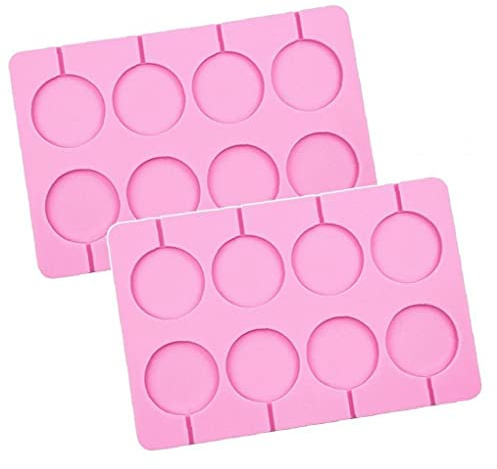 Bontannd 2st Silikon Lollipop Moulds, 8-kapazität Großer Sucker Moulds, Runde Schokoladen-Formen, EIS-Form, Ideal Für Lutscher, Sauger, Schokolade, Kuchen Pop