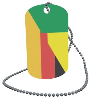 U24 Dog Tag Erkennungsmarke ID Tag an Kette Flagge Benin-Deutschland Alu 30 x 50 mm