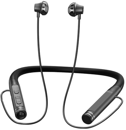 Xmenha Écouteurs Filaire avec Tour de Cou Ecouteurs Bluetooth sans Fil Sport Oreillette IPX5 Etanche Contrôle Tactile Casque Son Stéréo HiFi