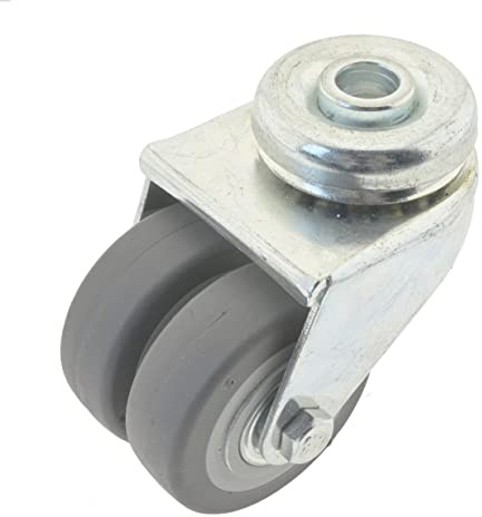 Apparate-Doppelrolle, Rückenloch 10,2 mm, Lenkrolle, 50mm Transportrollen Möbelrollen