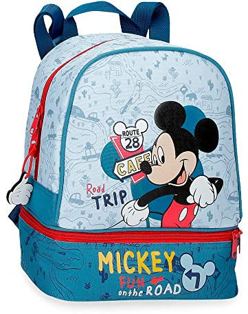 Disney Mickey Road Trip Mochila Porta merienda Azul 23x28x13 cms Poliéster 8,37L