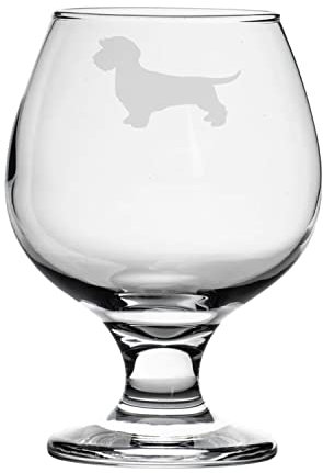 Personalised Wirehaired Dachshund Sausage Dog Engraved Brandy Snifter Glass, Dog Gift for Women, Gift for Men