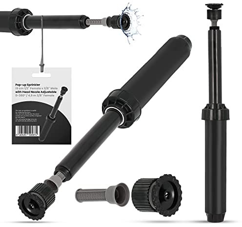 Versenkregner Rasensprenger 15cm Verstellbare Sprinklerdüse 360° 4,9m Universelle Professionelle Bewässerung für Rasenflächen Garten Pflanzbeete Sprinkleranlage Automatischer Sprinklersatz