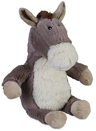 Relaxdays Türstopper Esel, Stoff & Sand, Türpuffer für Boden, innen, HBT: 26 x 24 x 17 cm, Deko Türsack Tier, grau