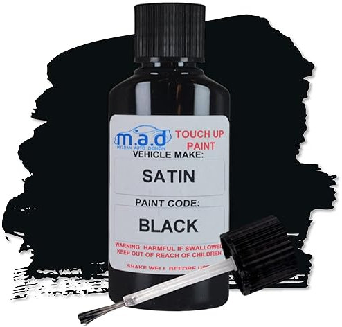 M.A.D MYLDAN AUTO DESIGN M.A.D Touch Up Paint Pen Repair Kit with Brush Curbing Scratch Paint for SATIN BLACK ALLOY WHEEL - 30ml Kit, (PAINT ONLY)