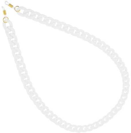 SAFIGLE 1stk Bonbonfarbene Brillenkette Brillenbänder Damen-sonnenbrille Kette Hängendes Seil Modische Sonnenbrillen Für Damen Kinder-bandana Weiß Fräulein Rutschfest Acryl Gesichtsmaske