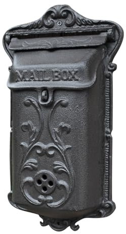 WANGJIANPENGPL Vintage-Briefkästen für Den Außenbereich, Robuster Postkasten zur Wandmontage, Abschließbarer Briefkasten aus Metall, Nostalgischer Wohnstil 20 x 8 x 36 cm