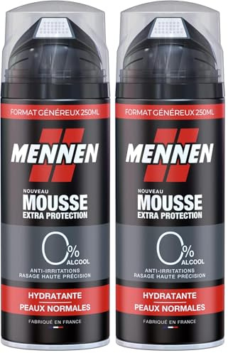 Mennen Mousse à raser Hydratante Peau Normale 0% 250 ml (Lot de 2)