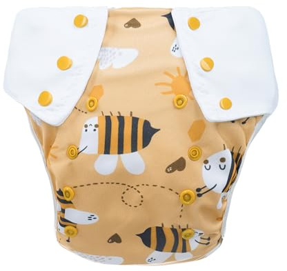 Lumina Pull-me-Up All in One Windel mit Pocketfunktion (5-17kg) | Wiederverwendbare, waschbare Komplett-Stoffwindel mit hohem Saugvolumen, GOTS zertifizierte Baumwolle, Honey Bees