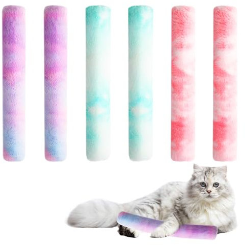 Neikafan 6 Stück Katzenminze Katzenspielzeug Set Plüsch Catnip Kuscheltier Katzen Baldrian Kisse Minze Schmusekissen Haustier beruhigendes Spielzeug für Kätzchen Interaktion in Innenräumen