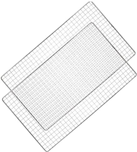 SUPVOX Stainless Steel Bbq Mesh 17.3X10.2 Inch Grill Net for Outdoor Barbecue Cooking Heavy Duty Mesh Sheet for Even Heat and Food Safety