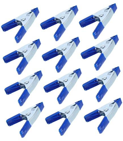 Operitacx 12 Pinces à Ressort en Métal Bleu Robustes Force de Serrage Élevée, Multi-fonctions, pour Bricolage Suspendre, Design Élégant et Compact