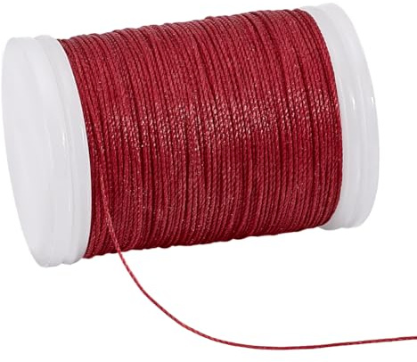 PH PandaHall 120m Filo di Poliestere Cerato 0.5mm Cordoncino Cerato Rosso | Filo Cerato per la Creazione di Gioielli Collana Braccialetti Macramè Artigianato Fai Da Te