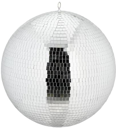 Relaxdays Boule à facettes, à Suspendre, Boule Disco pour Votre Prochaine soirée, diamètre : 50 cm, argentée