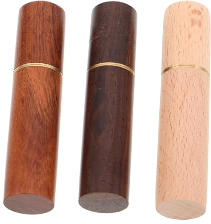 Gatuida 3 Stück Teiliges Zahnstocher Etui aus Natürlichem Holz Kompakte Tragbare Zahnstocherbox mit Stabilem Leicht Zugänglicher Zahnstocherhalter für Restaurant Küche und Büro