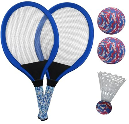 Raqueta De Bádminton para Niños | Raquetas De Entrenamiento Tenis Y Bádminton - 1 Par Equipo Interactivo Padres-Hijos con Volante,Escuela Infantil Playa Parque