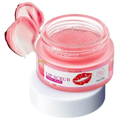 Gommage levre exfoliant,Gommage pour les lèvres à la pêche 20 g,Lèvres Traitement De Blanchiment Rapide Lèvres éclaircissantes Foncées,Soin pour les Lèvres,Blanchiment et réduction du teint terne