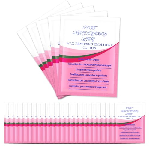 YUPZAR 30 Pièces Lingettes Pour Enlever la Cire de Visage Peaux Sensible,Nettoyage Pour Épilation,Solvant Cire Epilation,Wax Remover After Wipes