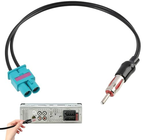 Autoradio Antennenadapter Dual Fakra Zu DIN Stecker Kabel, Kompatibel Mit Fahrzeugen Mit Fakra Anschluss, Für Nachrüst Autoradios Mit DIN Eingang, Optimierte Signalübertragung Mit Verstärkung