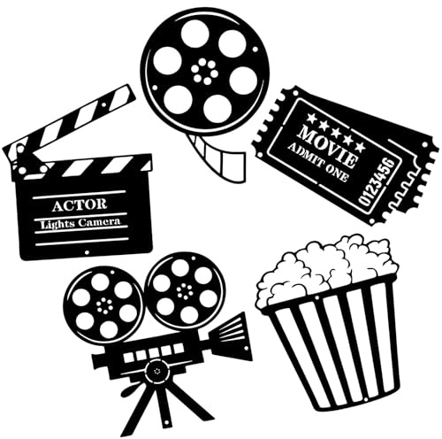 TOYANDONA 5 Stück Kino Wanddekor aus Metall Heimkino Wandkunst für Medienraum Vielseitige Filmmotiv Deko für Wohnzimmer und Kinoraum