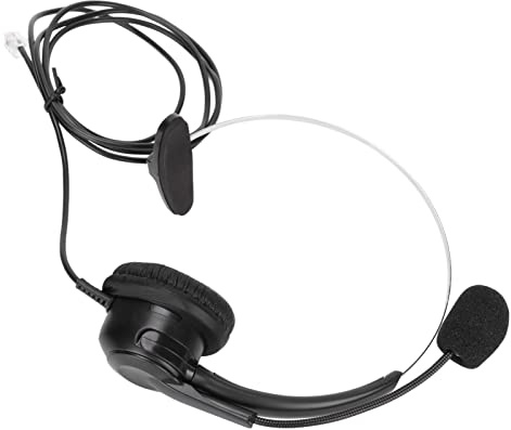 Dioche Auriculares Telefónicos RJ9 Auriculares RJ9 con Micrófono Ajustable de 330° Adecuados para Teléfonos Fijos Domésticos y de Oficinas de Call Center.