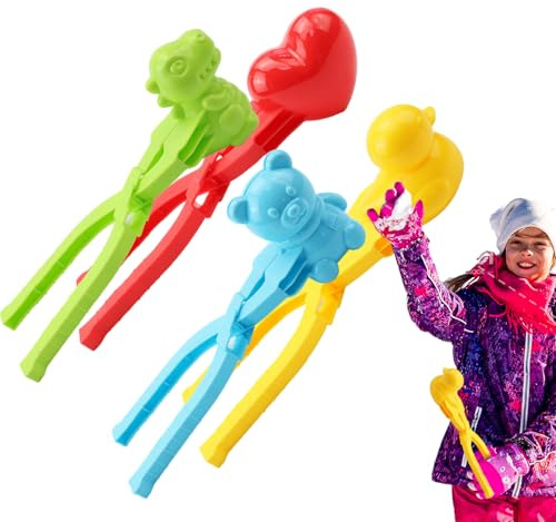 Generisch 4 Stück Schneeball Maker, Schneekugel Former, Schneeball Clip, Enten Schneeformen, Schneebälle Maker Werkzeug, Winter Outdoor Spielspielzeug Für Kinder Und Erwachsene