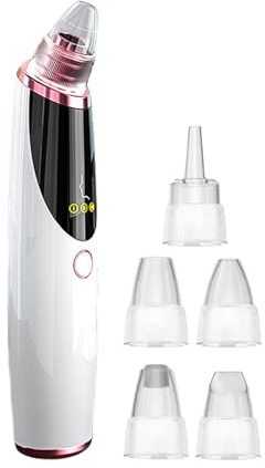 Limpiador de poros al vacío facial, herramienta de extracción de limpieza profunda, 5 cabezales de succión con limpiador de espinillas, para todo tipo de piel, hombres y mujeres, dispositivo de