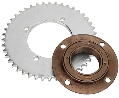 Jwthee Set pignone catena, ruota libera senza denti a 4 fori Prestazioni stabili Buona tenacità T8F 44T Kit pignone catena posteriore per motocicli in miniatura ATV