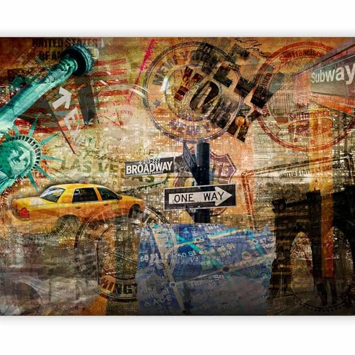 Fototapete - Vlies New York, 350x270 cm, Schlafzimmer, Wohnzimmer, Full HD | Full HD Druck, 3D-Effekt, lichtbeständige Farben, ideal fürs Wohn- oder Schlafzimmer, schnelle Montage, lichtbeständig, edel