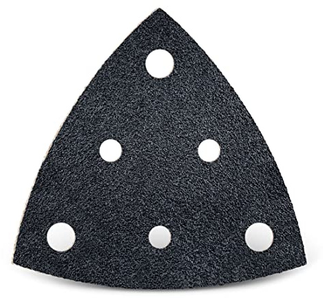 MENZER Black Carte abrasive 82 mm, 6 fori (50 Pz.) G320 | p. Levigatrici a delta, Carburo di silicio, supporto a gancio e anello