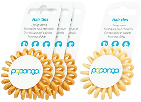 Original Papanga® Spiral Haargummi, 3+1 Vorteils-Pack, Classic Edition, Größe: Small (3 x Golden Toffee + 1 x Vanille)