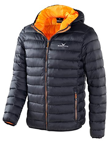 Black Crevice – Piumino da uomo, Uomo, Nero/Arancio (Schwarz/Orange), 2X- Large