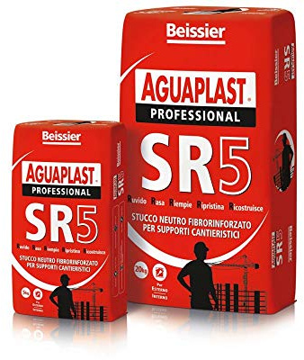 Stucco per esterno fibrorinforzato AGUAPLAST SR5 bianco kg.6