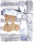 zebrum Coperta di flanella per bambini spessa di lusso, pile morbido e caldo in peluche 75 x 100 cm, coperta per neonati a doppio strato per carrozzina o culla neonato (orso grigio)